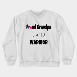 Proud Grandpa Black Text Pink Heart Crewneck Sweatshirt